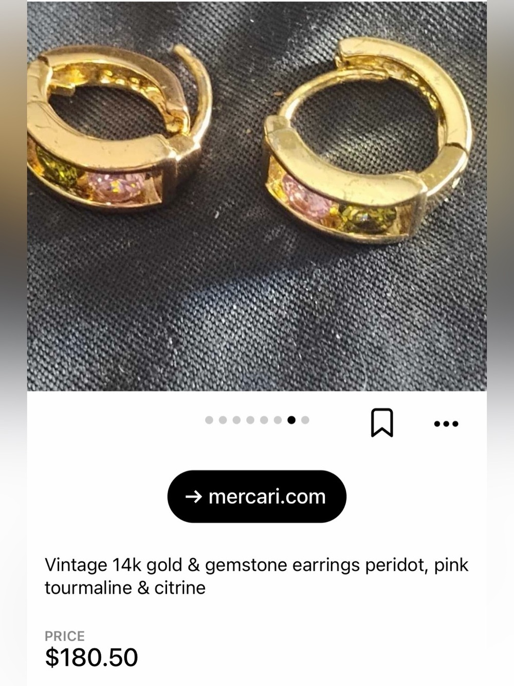 14K Gold Hoop Earrings with Pink Tourmaline & Peridot Accents